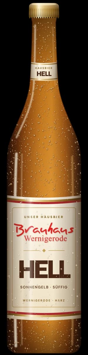 Flasche Brauhaus Hell mit Etikett des Brauhauses Wernigerode